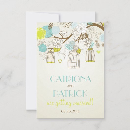  BIRDCAGES FLORAL SPRSVP-KAART RSVP KAARTJE (Achterkant)