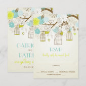  BIRDCAGES FLORAL SPRSVP-KAART RSVP KAARTJE (Voorkant / Achterkant)