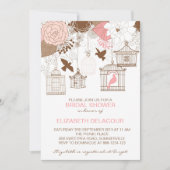  Birdcages Flowers Bridal Shower Invitation Kaart (Voorkant)