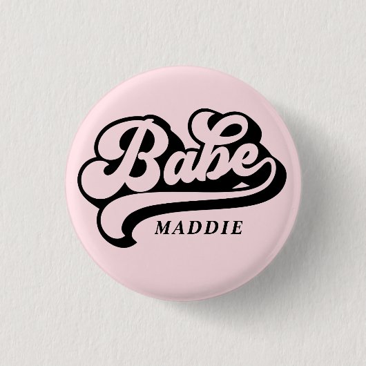 Birde Babe Custom Name Badge Button (Voorkant)