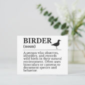 Birder definition - wild bird observer briefkaart (Staand voorkant)