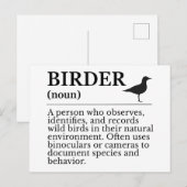 Birder definition - wild bird observer briefkaart (Voorkant / Achterkant)