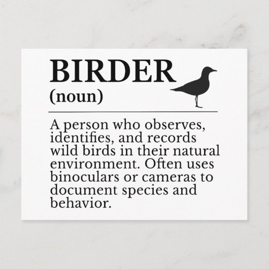 Birder definition - wild bird observer briefkaart (Voorkant)