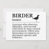 Birder definition - wild bird observer kaart (Voorkant)