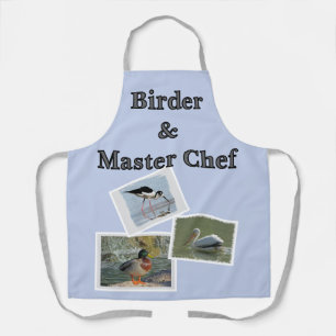 Birder Master Chef Vogel Foto's Scrapbook Stijl Schort