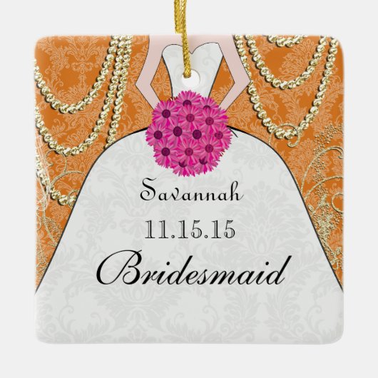 Birdesmaïde cadeautjes die je kiest voor kleuren keramisch ornament (Voorkant)