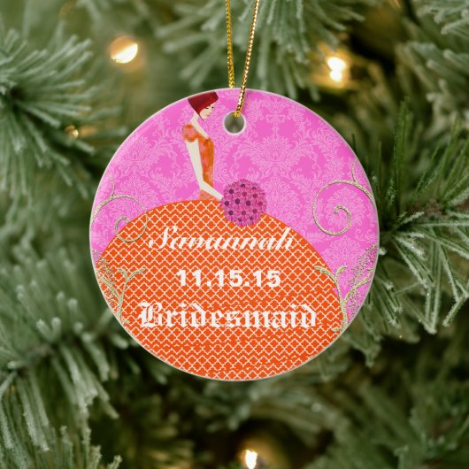 Birdesmaïde cadeautjes die je kiest voor kleuren keramisch ornament (Boom)