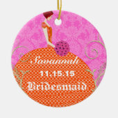 Birdesmaïde cadeautjes die je kiest voor kleuren keramisch ornament (Voorkant)