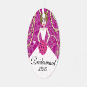 Birdesmaïde cadeautjes die je kiest voor kleuren metalen ornament (Voorkant links)