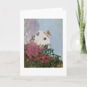 Birdhouse and Flowers Painting Blank Inside Kaart (Voorkant)