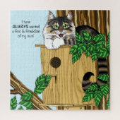 Birdhouse Bed Ontbijt Kat Legpuzzel (Verticaal)