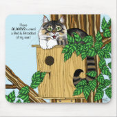 Birdhouse Bed Ontbijt Kat Muismat (Voorkant)