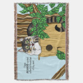 Birdhouse Bed Ontbijt Katten Deken (Voorkant Verticaal)