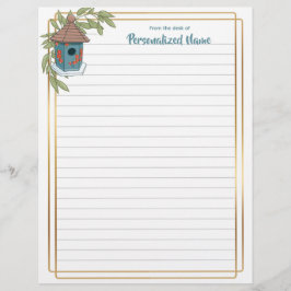 Birdhouse Bliss Lined Letterhead Briefhoofd
