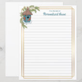 Birdhouse Bliss Lined Paper Sheet (Voorkant / Achterkant)