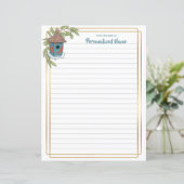 Birdhouse Bliss Lined Paper Sheet (Staand voorkant)