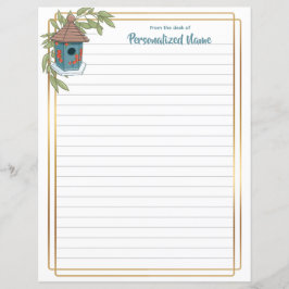 Birdhouse Bliss Lined Paper Sheet