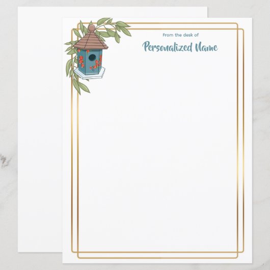 Birdhouse Bliss Unlined Paper Sheet (Voorkant / Achterkant)