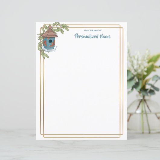 Birdhouse Bliss Unlined Paper Sheet (Staand voorkant)