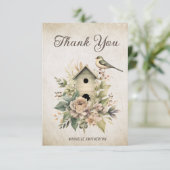 Birdhouse Bloemen Rustiek  Verjaardag Dank u Bedankkaart
