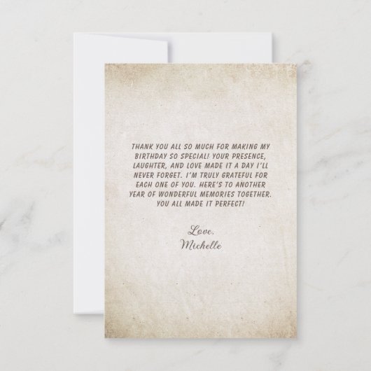 Birdhouse Bloemen Rustiek  Verjaardag Dank u Bedankkaart (Achterkant)