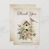 Birdhouse Bloemen Rustiek  Verjaardag Dank u Bedankkaart
