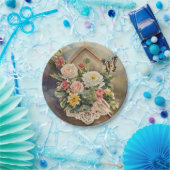 Birdhouse Boeket - SM Rond Papier Bord (Feest)