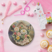 Birdhouse Boeket - SM Rond Papier Bord (Feest)