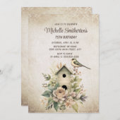 Birdhouse Botanische Natuur 75ste verjaardag Kaart (Voorkant / Achterkant)