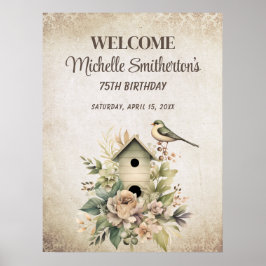 Birdhouse Botanische Natuur 75ste verjaardag Poster
