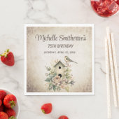 Birdhouse Botanische Natuur 75ste verjaardag Servet (Insitu)