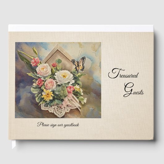 Birdhouse Bouquet Trouwdouche - Gastboek Gastenboek (Voorkant)