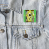 Birdhouse door Shirley Taylor Vierkante Button 5,1 Cm (In situ)