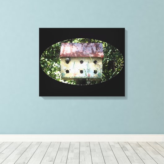 Birdhouse Edited Canvas Afdruk (Insitu (Houten vloer))