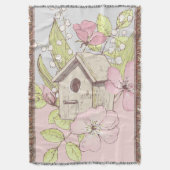 Birdhouse Floral Colorblock Deken (Voorkant Verticaal)