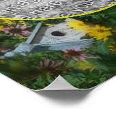Birdhouse Flower Garden Creëer Uw eigen foto Poster (Hoek)