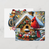 Birdhouse Holiday Greeting Card Feestdagenkaart (Voorkant / Achterkant)