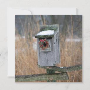 Birdhouse met Holiday Wreater Feestdagenkaart