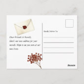 Birdhouse New Home Moving Announding Briefkaart (Achterkant)