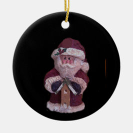 BIRDHOUSE SANTA CHRISTMAS KERAMISCH ORNAMENT