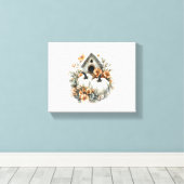 Birdhouse Shirt Country Pumpkin Canvas Afdruk (Insitu (Houten vloer))