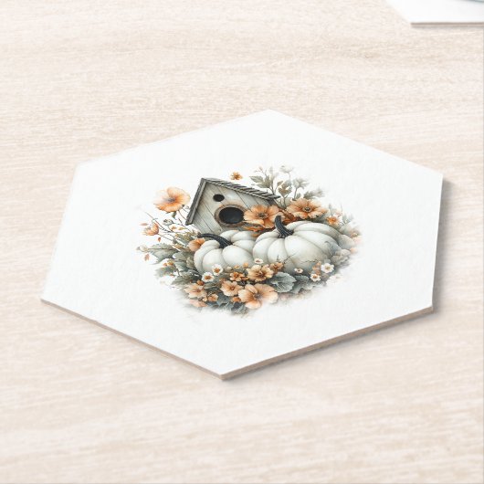 Birdhouse Shirt Country Pumpkin Kartonnen Onderzetters (Schuin)
