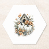 Birdhouse Shirt Country Pumpkin Kartonnen Onderzetters (Voorkant)