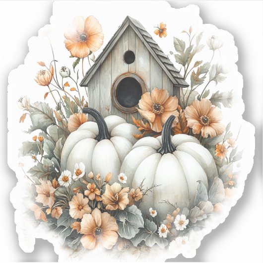 Birdhouse Shirt Country Pumpkin Sticker (Voorkant)