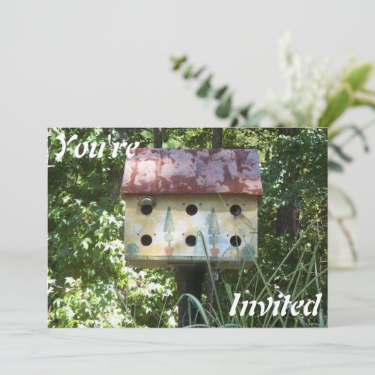 Birdhouse Uitnodiging (Staand voorkant)