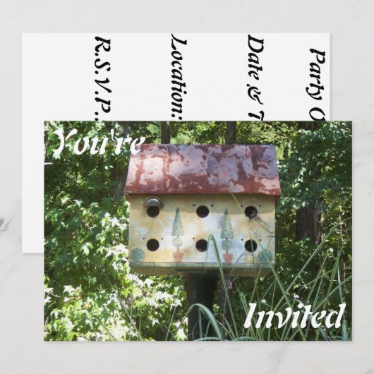 Birdhouse Uitnodiging (Voorkant / Achterkant)