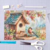 Birdhouse Vogelvoeder Bloemen Waterverf Tissuepapier (Craft)