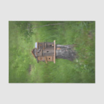 Birdhouse Waterverf Green Rustic Fine Art Land