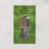 Birdhouse Waterverf Green Rustic Fine Art Land Visitekaartje (Voorkant)