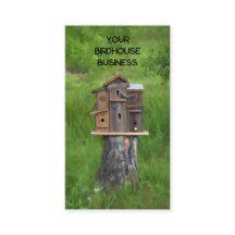 Birdhouse Waterverf Green Rustic Fine Art Land